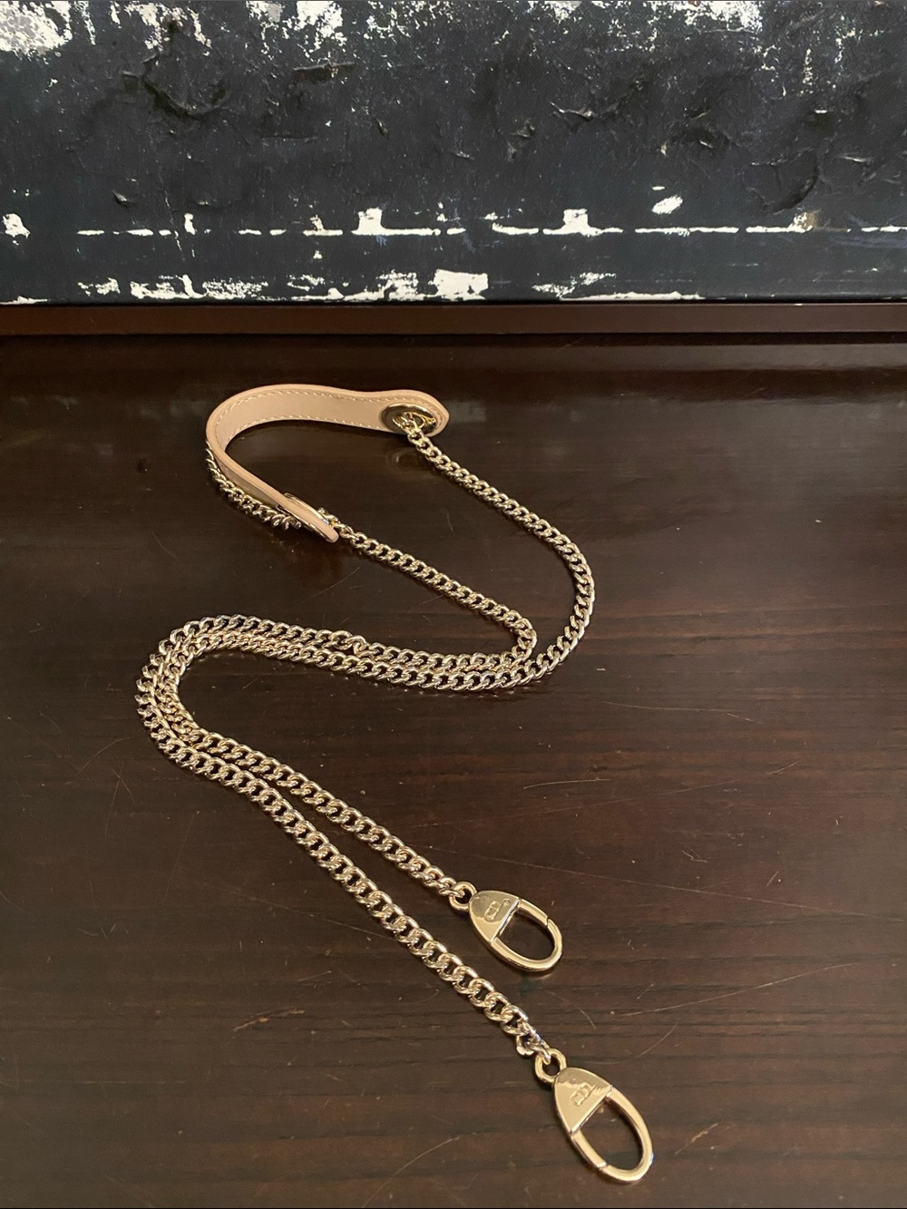 Authentic Lady Dior Tan Gold Chain Strap